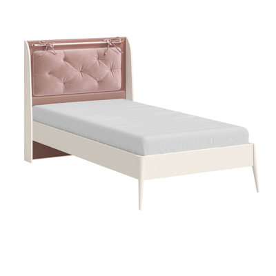 Crim Bed with Velvet Upholstered Panel Headboard