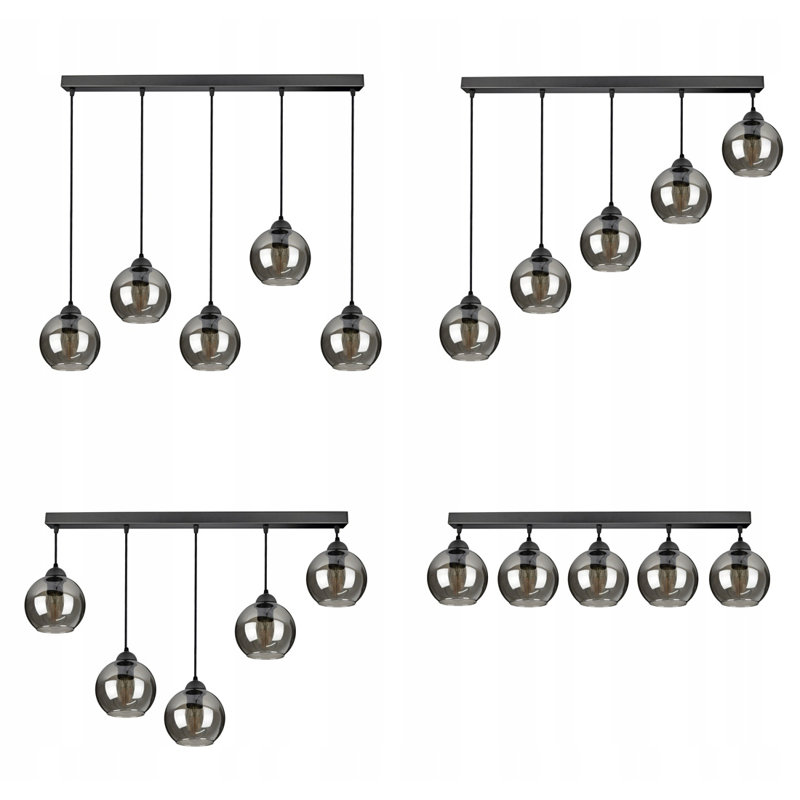 Vard 5 - Light Matte Black Kitchen Island Pendant, Aluminium