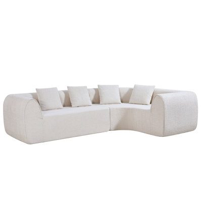 110" Modern Curved L-Shaped Modular Sectional Sofa With High-Density Fully Compressed Sponge