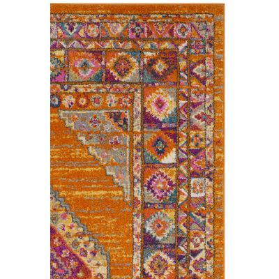 Tapis orange / fuchsia Christa Southwestern