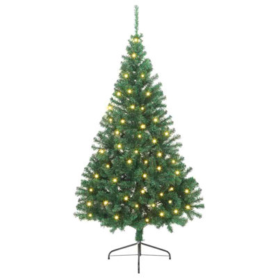 vidaXL Artificial Pre-lit Christmas Tree Green PVC