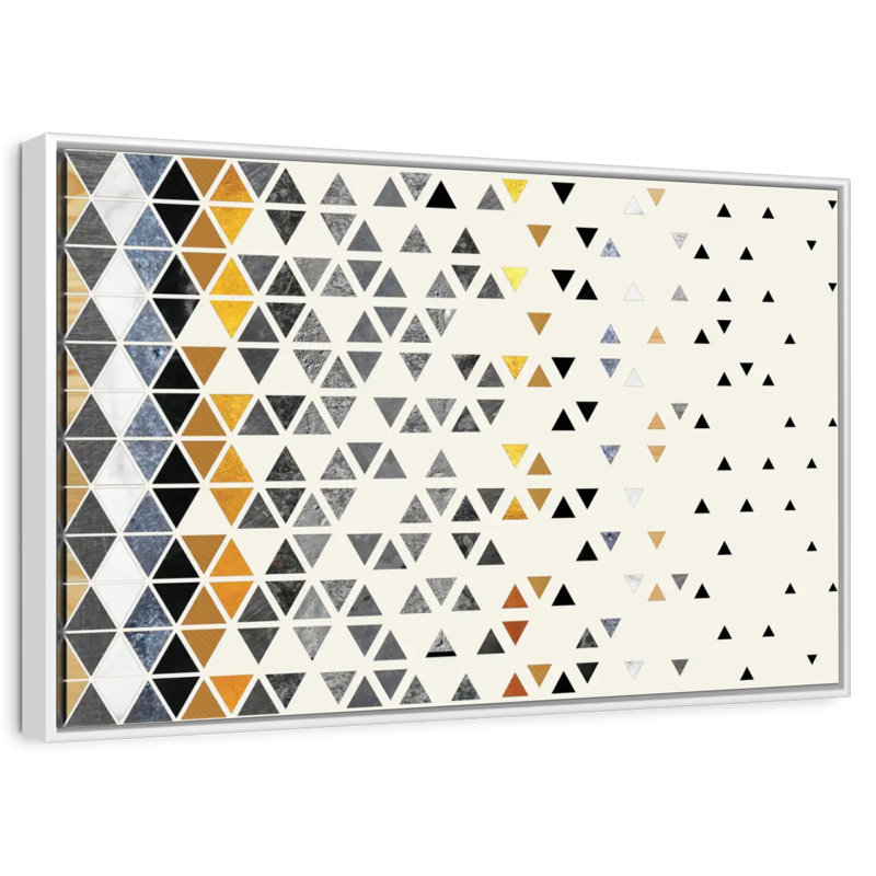 Triangle de folie, Cadre flottant blanc, 31 po x 21 po