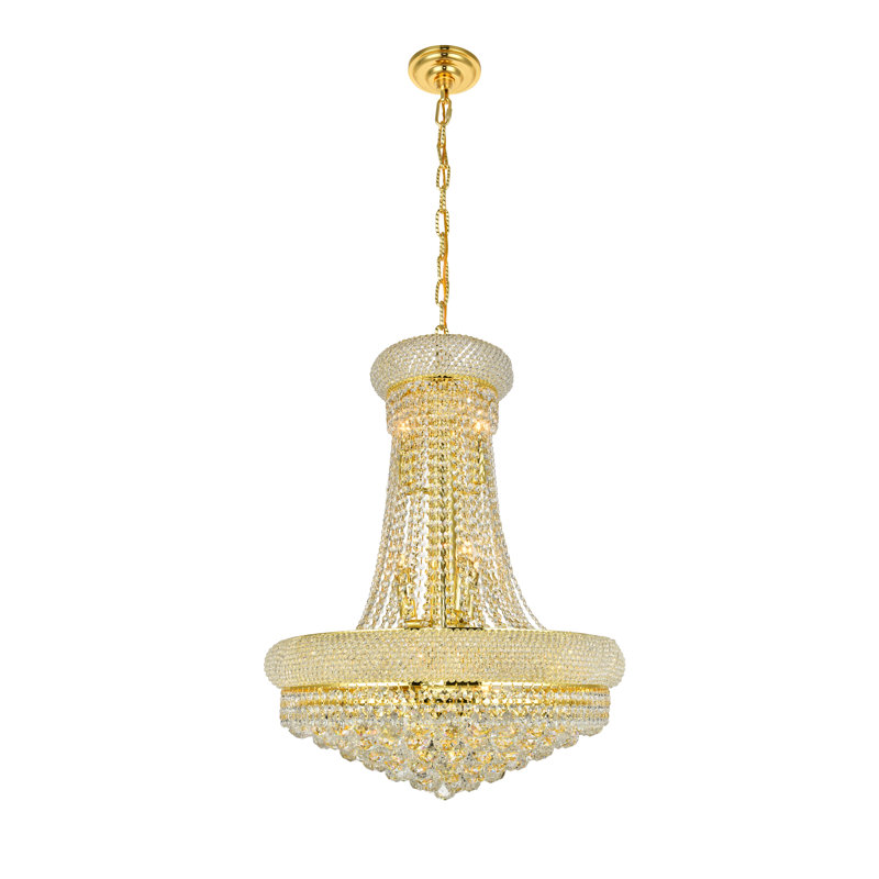 Meanna Dimmable Empire Chandelier, Gold, 32" H x 24" W x 24" D