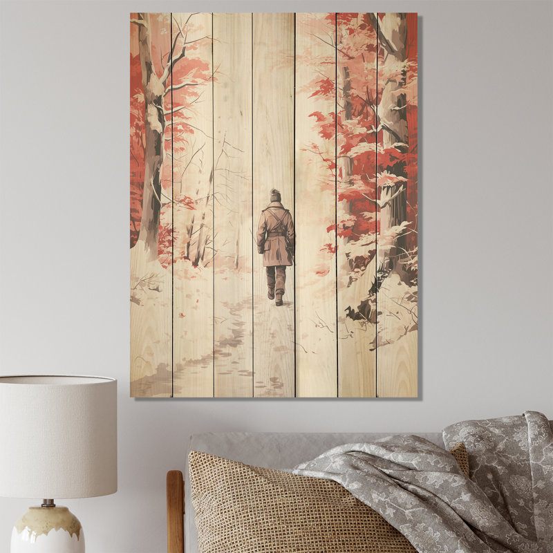 Paysage de neige de l'hiver russe - impression sur bois, H 20 po x l 10 po