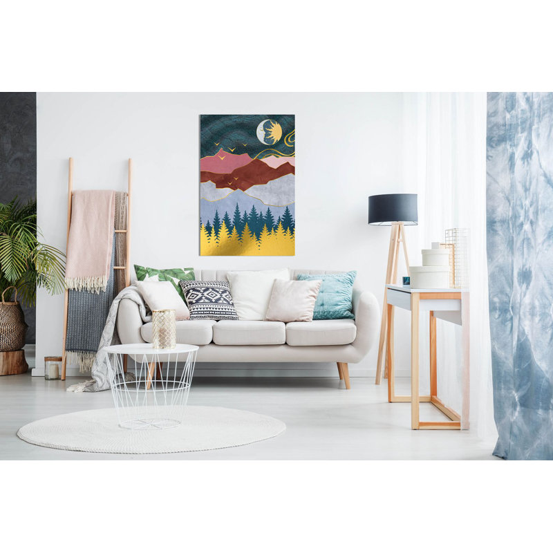 Mountain Forest - Wrapped Canvas Painting, 91cm H x 61cm W