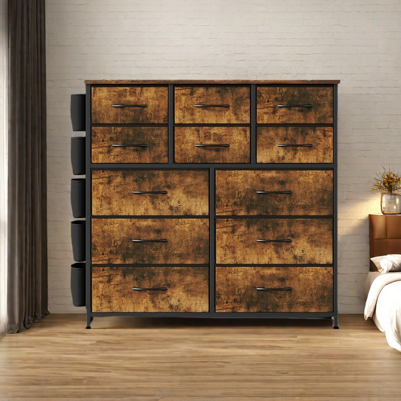 99.1 cm W Chest of 12 Drawers, Brown