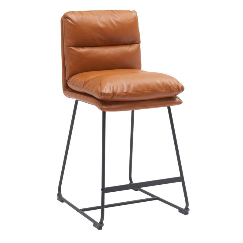 Marlow 26" Tan Faux Leather Counter Stool (Set Of 2), Tan