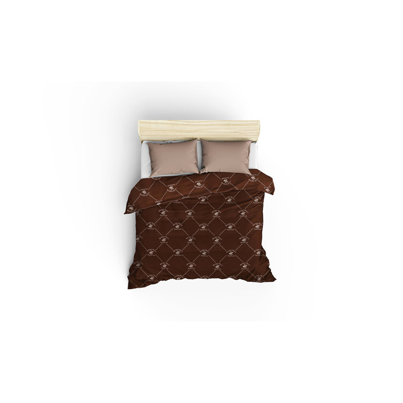 Guenther Solid Colour Duvet Cover Set with Pillowcases Included, Single - 2 Pillowcases (80 x 80 cm), Brown/Cream