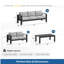 Ensemble de conversation de patio 3 pièces en aluminium 3 pièces, canapé d'extérieur 5 places avec coussins épais et structure noire et table basse-1145467188-1145467190-1145467189