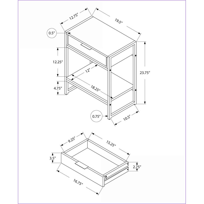 Table basse blanche brillante peu encombrante avec structure en métal chromé, plateau spacieux et tiroir de rangement