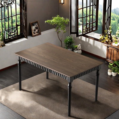 French Retro Solid Wood Dining Table.