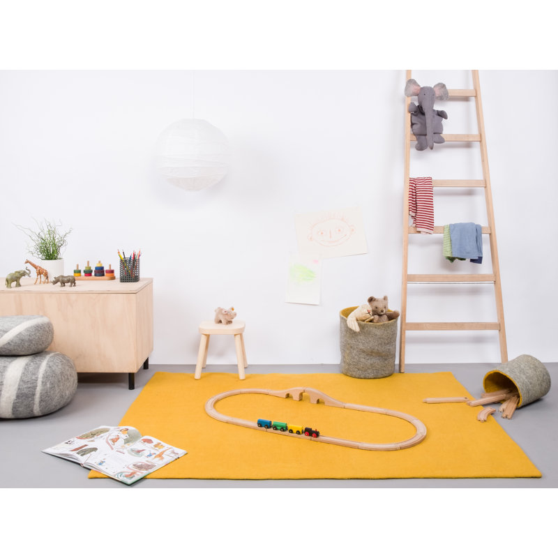 Solid Colour Wool Hand Woven Area Rug, Rectangular 200 x 300cm