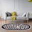Tapis à chevrons en polyester tissé à plat noir / blanc / rose Noreen-686606913