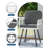 7-Piece Outdoor Dining Table Set for 6, 59" Tempered Glass Dining Table with Metal Frame and 6 Rattan Chairs, Patio Dining Set for Garden, Backyard and Poolside,Black & White