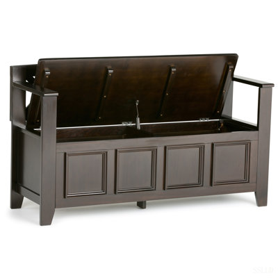 Banc de rangement en bois massif Amherst