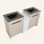 Meuble-lavabo autoportant de 60 pouces avec lavabo en céramique noire et armoires de rangement, porte à fermeture douce, armoire combinée-610994647