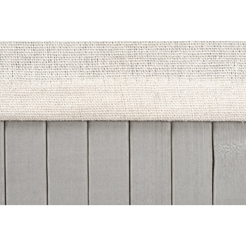 Bamboo Laundry Hamper with Handles, Large (62.5cm H x 60cm W x 40cm D), Light Grey