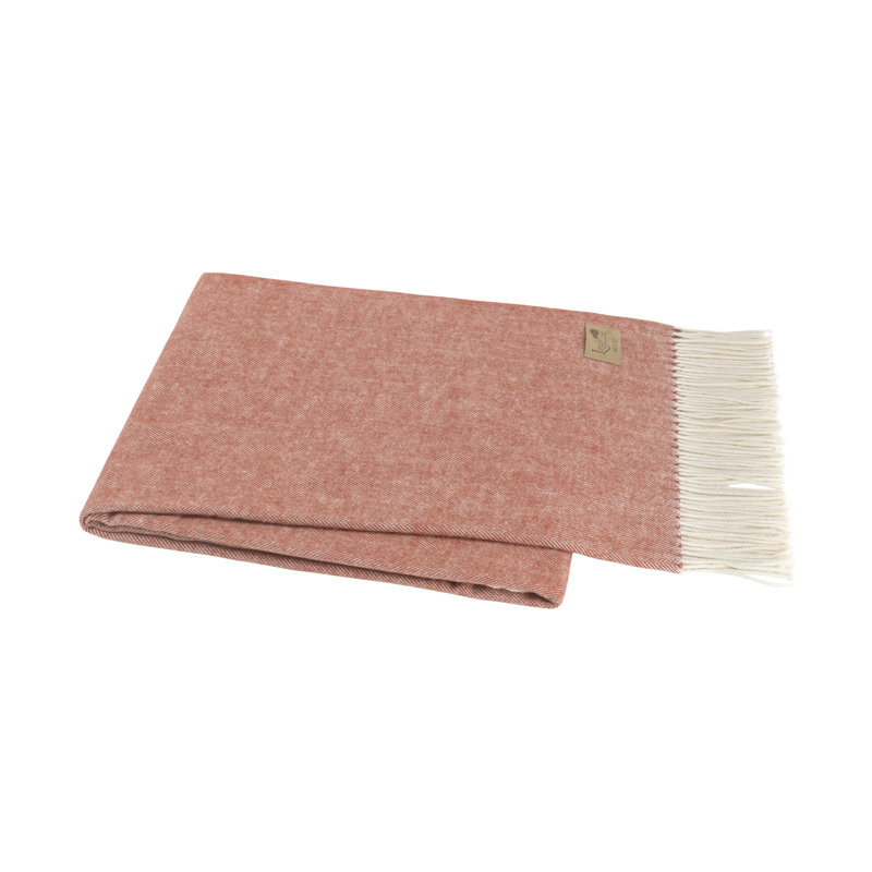 Italian Herringbone Throw, Spicy Orange