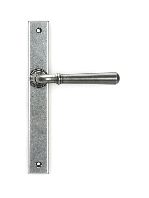 Newbury Multipoint Lock Door Handle, Pewter Patina