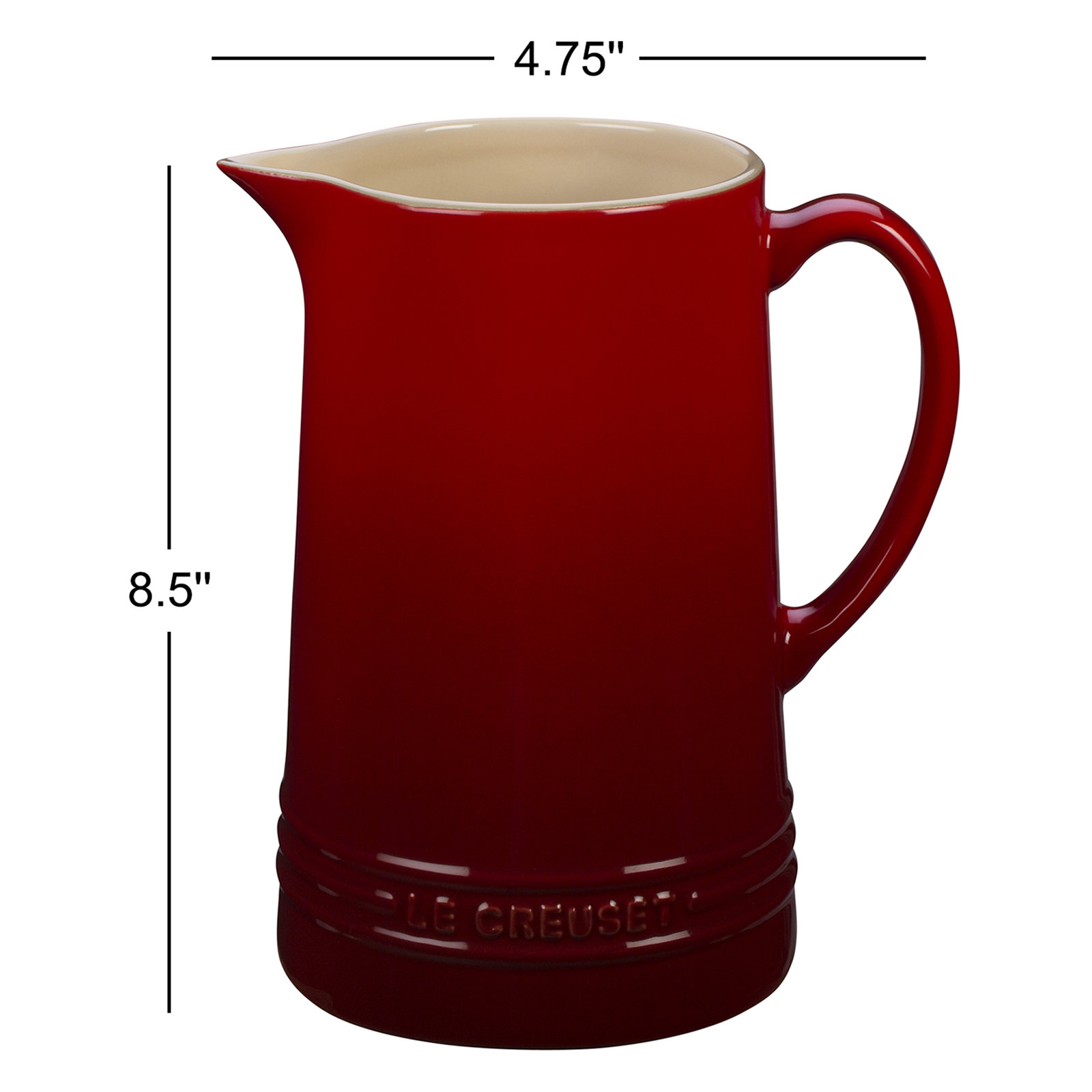 Stoneware Pitcher, Cerise