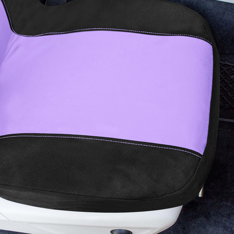 Chevron Flat Cloth Car Seat Covers Full Set, Purple