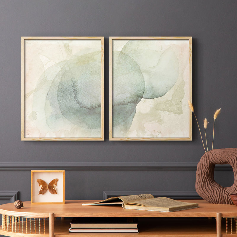 «Softwash Abstract I», reproduction encadrée de qualité supérieure - prête à être accrochée - aucun clou requis - aucun clou requis
