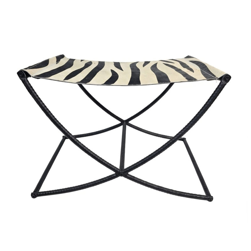 Banda Genuine Leather Upholstered Bench, Black
