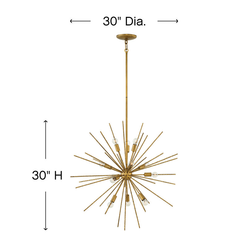 Tryst 12 - Light Dimmable Sphere Chandelier, Burnished Gold