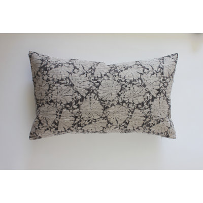 Charcoal Floral Pillow Cover, Dark Gray Throw Pillow