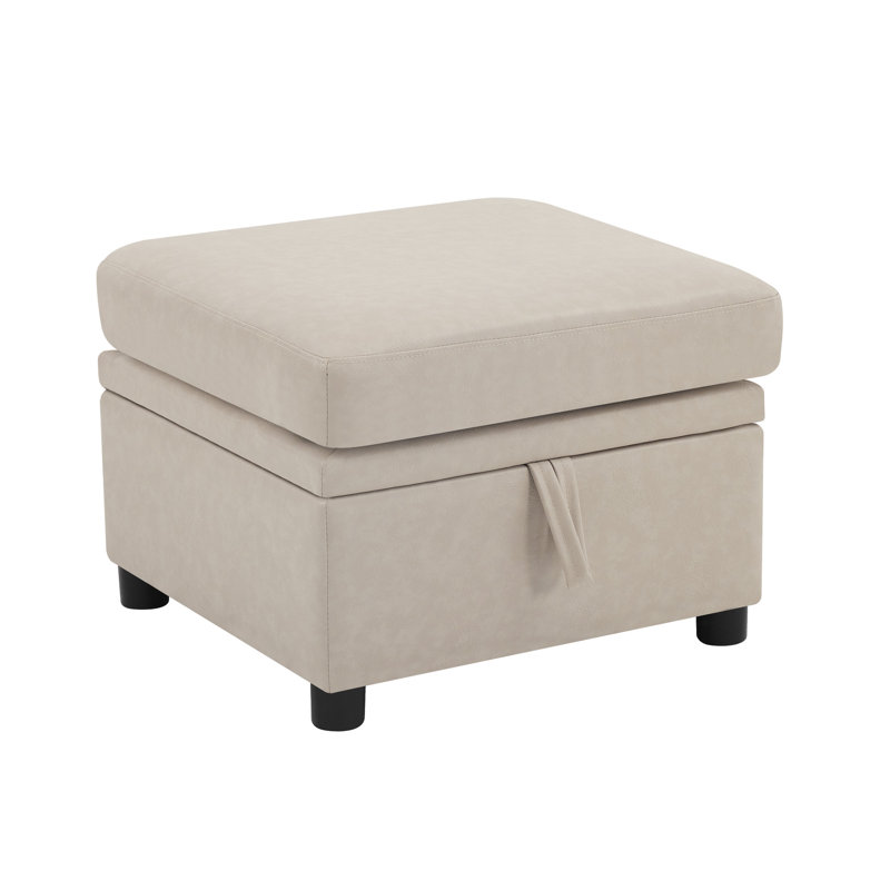 Pouf de rangement de 61,5 cm pour canapé d'angle modulaire – Repose-pieds moderne rembourré avec rangement dissimulé