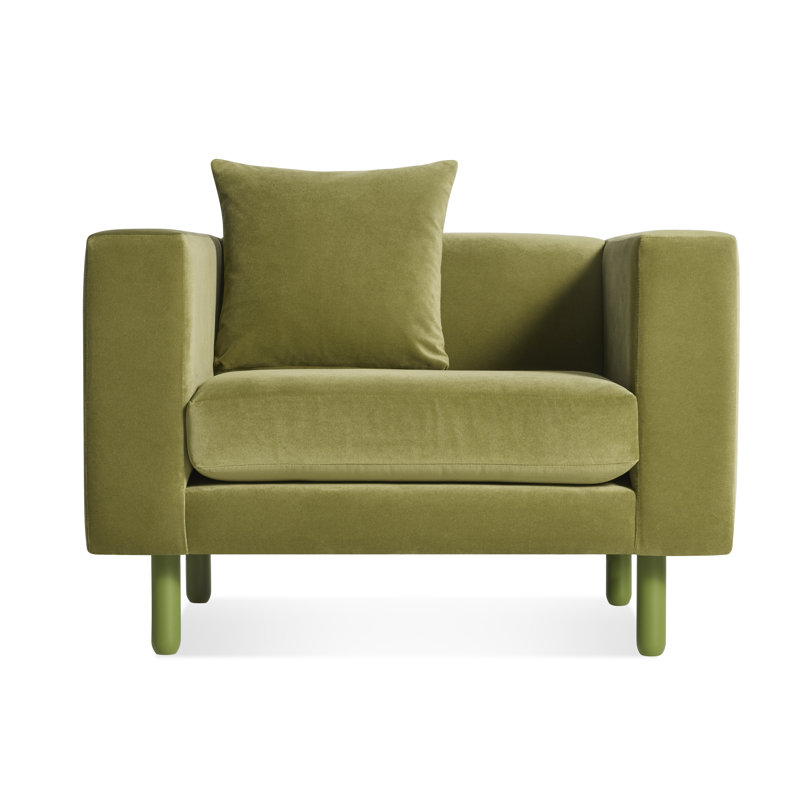 Mono Armchair, Bella Loden Performance Velvet, Grasshopper
