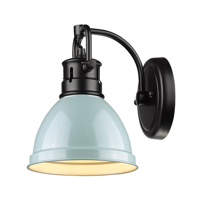 Applique murale 1 lumière pour salle de bain Calico, Noir mat, Écume de mer