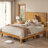 Bilal Queen Size Solid Wood Platform Bed Frame with 47.2'' Headboard,Natural-1111246596-1111246593