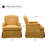28'' Wide Swivel Upholstered Accent Armchair-1000783939