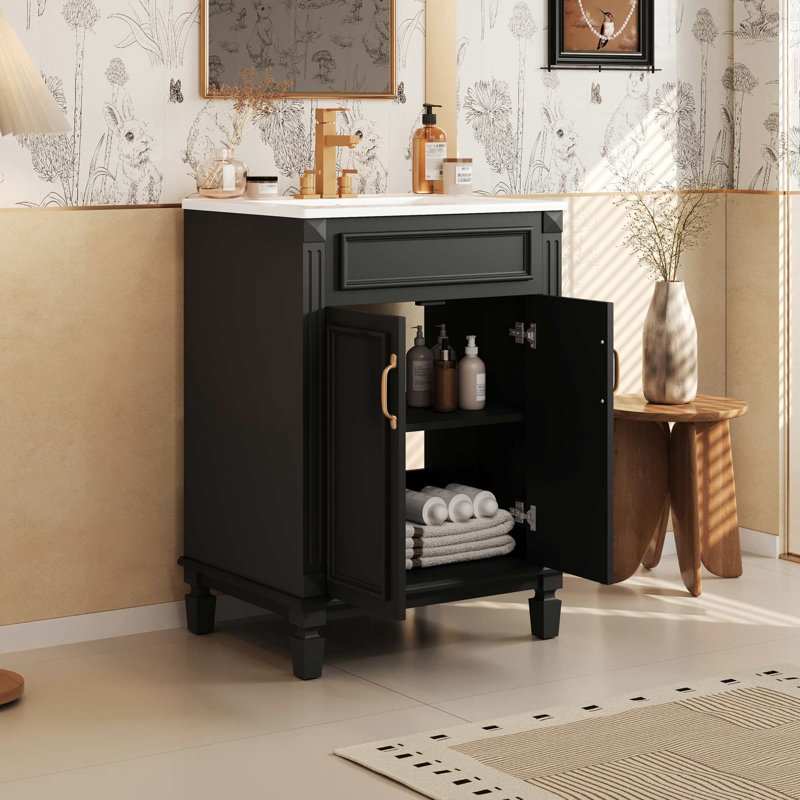 Meuble-lavabo de salle de bain, Noir