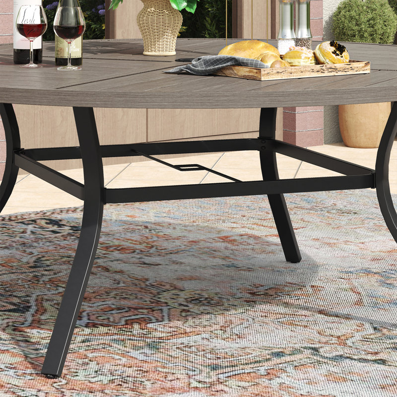 Ensemble repas pour 6 personnes avec table de salle à manger ronde en métal 50 po et 6 chaises empilables