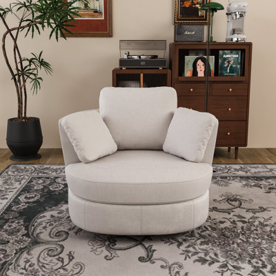 Chemaia Upholstered Swivel Barrel Chair