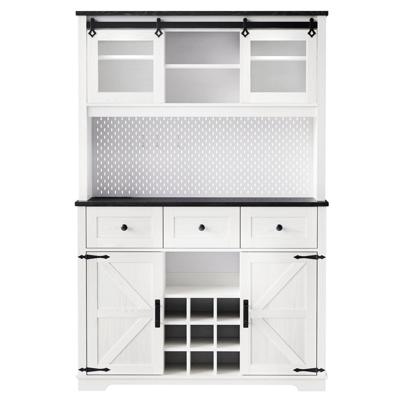 Bar garde-manger avec panneau perforé et porte-lunettes Farmhosue
