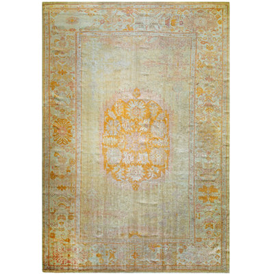 Tapis Oushak crème clair et doré