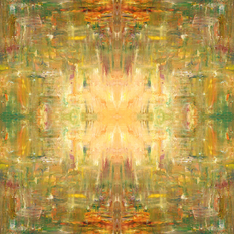 Four Green Stars Painting by Irina Gorbman, 36" H x 36" W