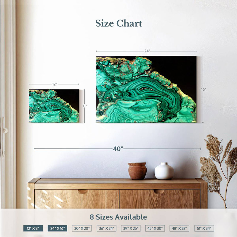 Malachite Alvord, H 16 po x l 24 po