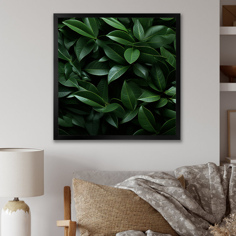 «Tropical Robusta Palm Rhythms I» sur toile, H 16 po x l 16 po x P 1 po, Cadre simple noir
