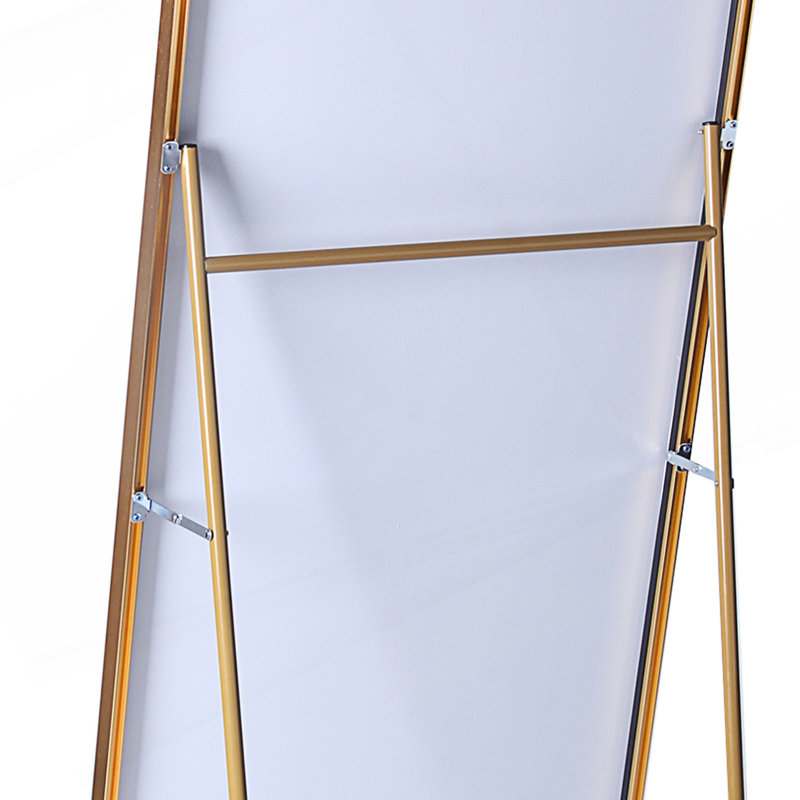 Tempered Mirror, Tall Full Length Mirror With Stand, Gold, 71.03" x 32.03"