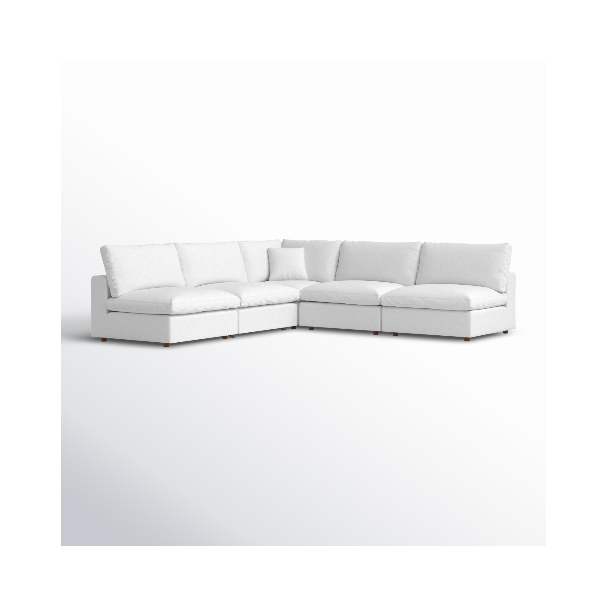 Jossa Upholstered L-Sectional, White Linen Blend