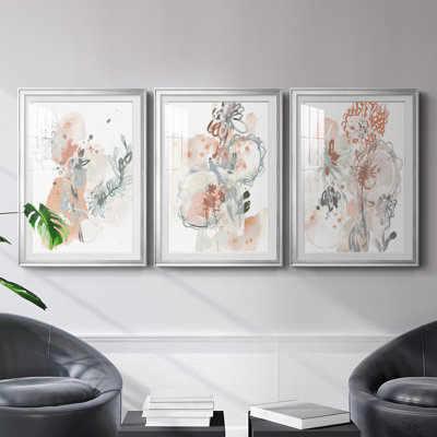 " Petal Drift I " 3 - Pieces Painting Print