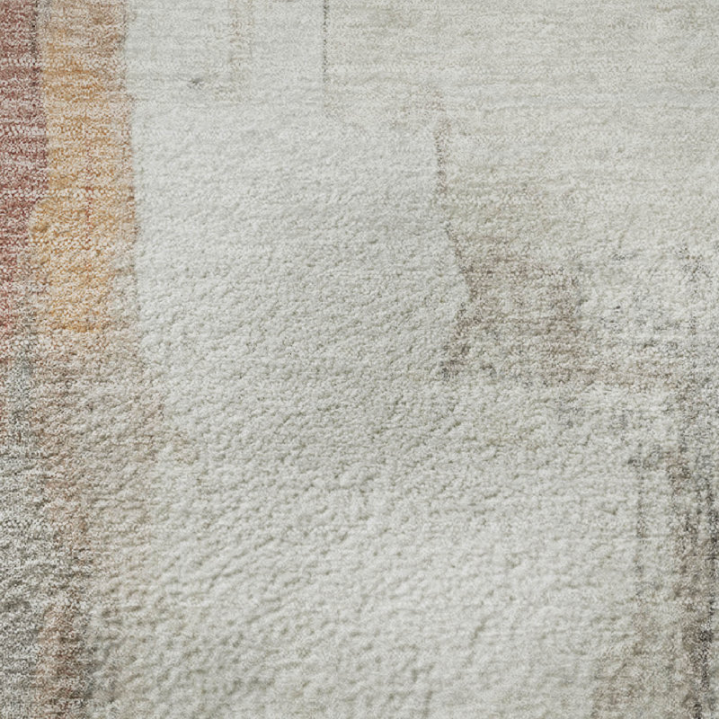 Tapis abstrait lavable à la machine Premium Premium Pinkston, Rectangle 10 pi x 14 pi
