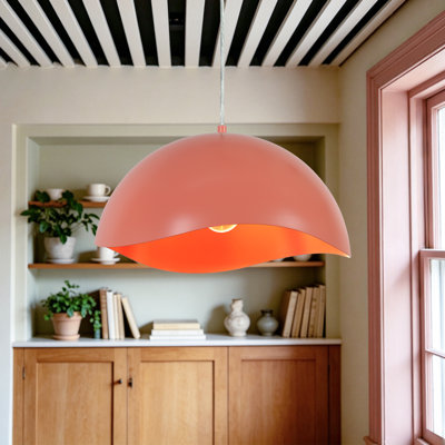1-Light Metal Dome Pendant Light