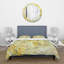 Yellow Flower Grunge Art - ensemble de housse de couette moderne - microfibre de polyester-138869283