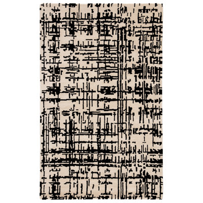 Tapis abstrait touffeté à la main crème