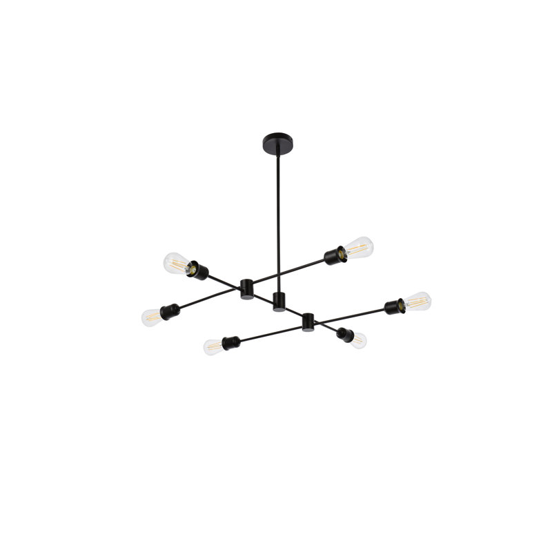 Cecelia 6 - Light Pendant, 4.4" H x 23" W x 23" D, Black
